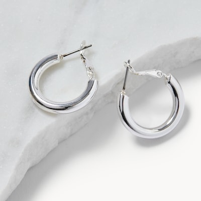 Small Silver Hoops - Silver