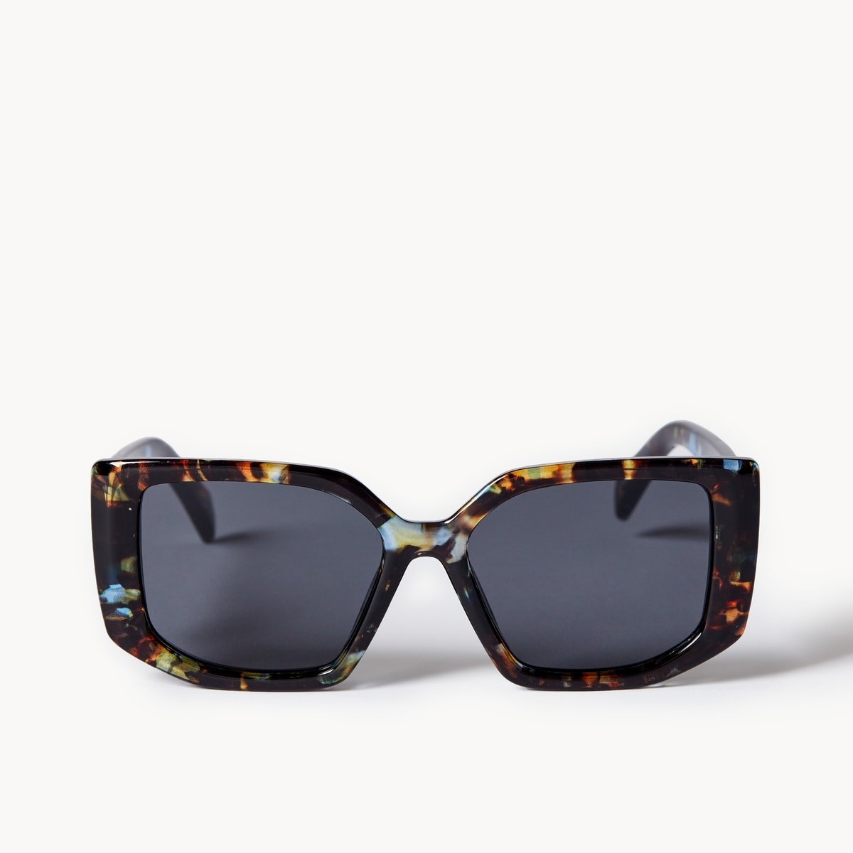 Lunettes de soleil rectangulaires paisses - Brun