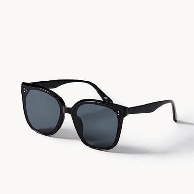 Square Flat Sunglasses - Black
