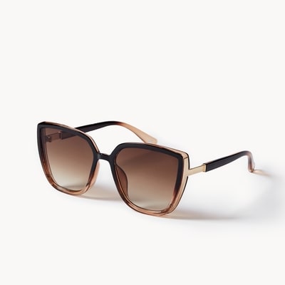 Lunettes de soleil œil de chat, brun dégradé - Brun