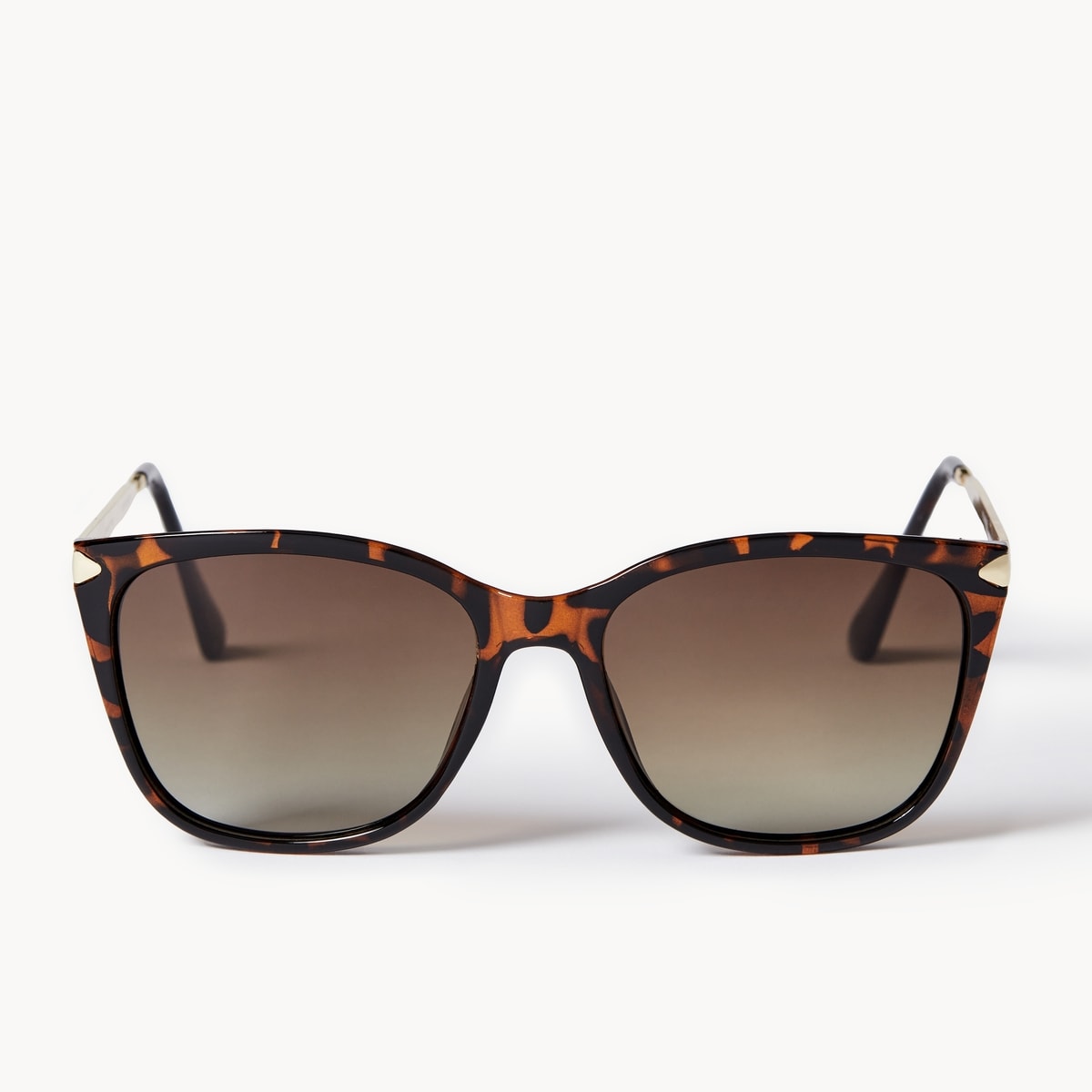 Lunettes de soleil carres en caille de tortue - Brun