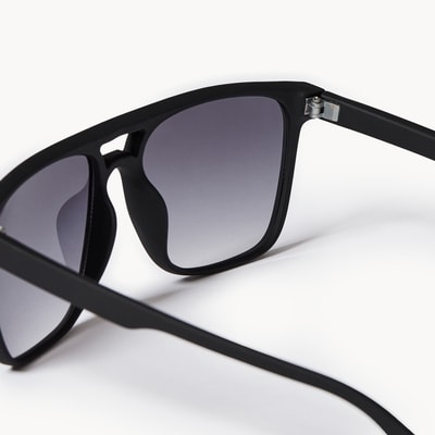 Men's Square Aviator Sunglasses - Black