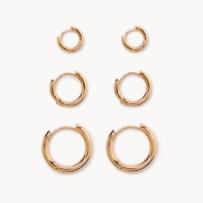 3-Pack Hoop Earrings - Gold
