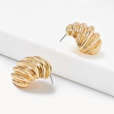 Grandes boucles d’oreilles texturées - Or