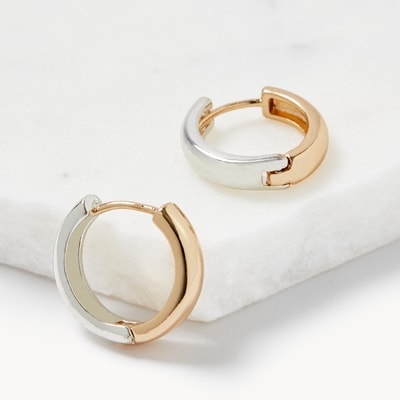 Joe Fresh Two Tone Mini Huggie Hoop Earrings 1 ea, $10.00/1ea
