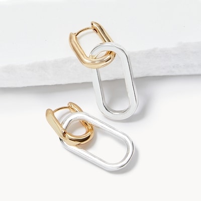 Joe Fresh Anneaux d’oreilles bicolores à maillons 1 ea, 12,00 $/1ch