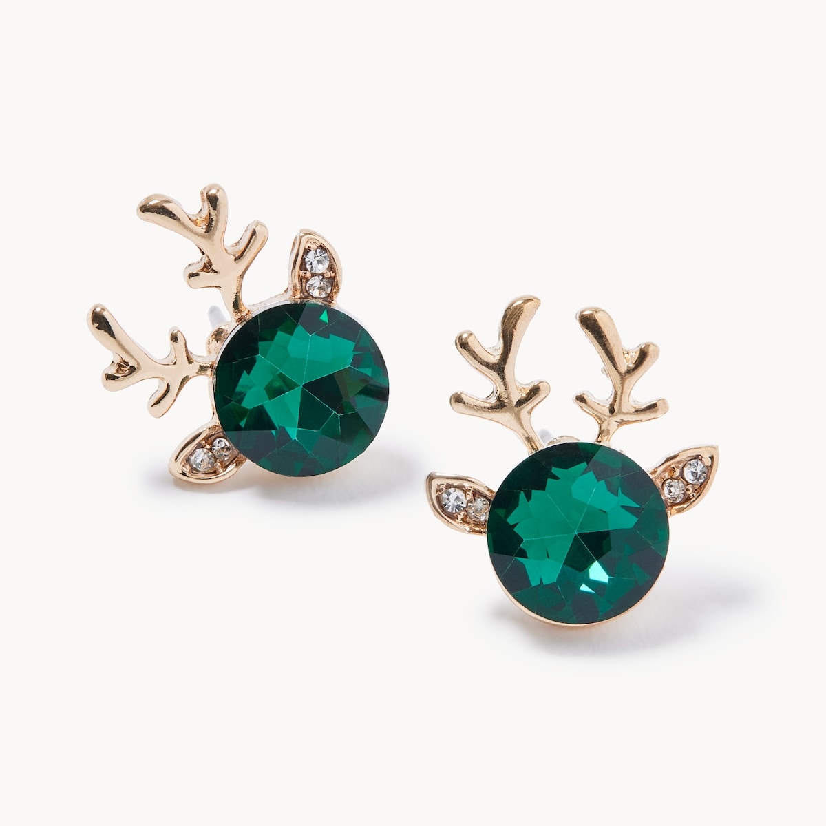 Reindeer Stud Earrings - Dark Green