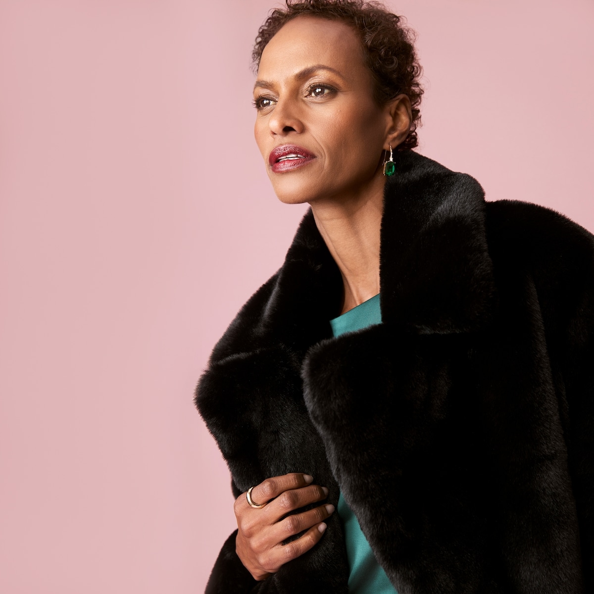 Rectangle Drop Earrings - Dark Green