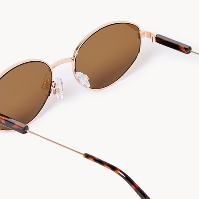 Modern Oval Sunglasses - Gold