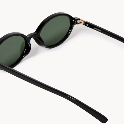Narrow Oval Sunglasses - Black