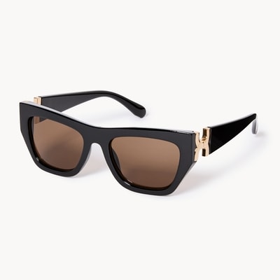 Deco Cat Eye Sunglasses - Black