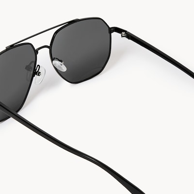 Men's Angled Aviator Sunglasses - Black