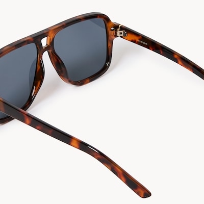 Tortoiseshell Aviator Sunglasses - Brown