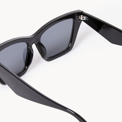 Lunettes de soleil angulaires œil de chat - Noir