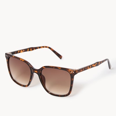 Lunettes de soleil carrées à écaille de tortue