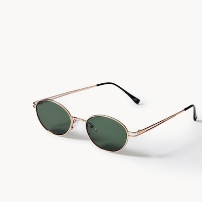 Metal Oval Sunglasses - Gold