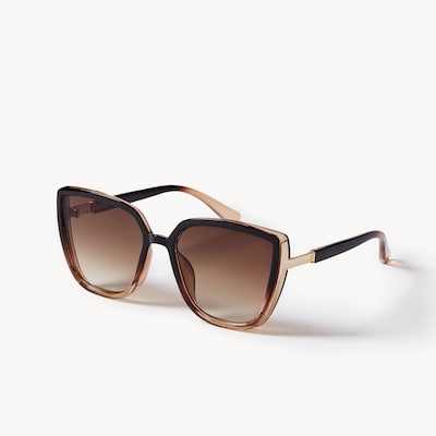 Lunettes de soleil œil de chat, brun dégradé - Brun