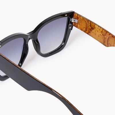 Lunettes de soleil surdimensionnées œil de chat - Noir
