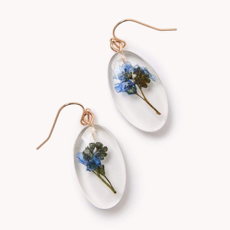 Oval Flower Earrings
