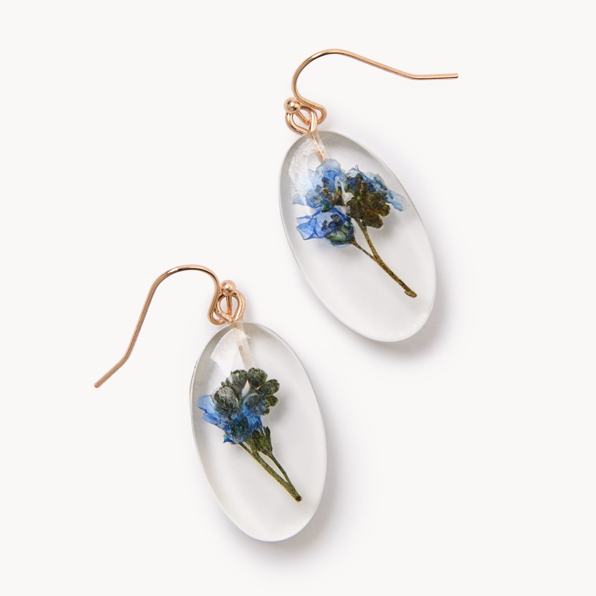 Boucles d’oreilles ovales à fleurs