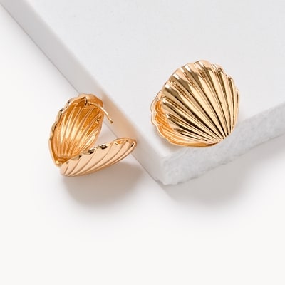 Boucles d’oreilles en forme de coquillage - Or