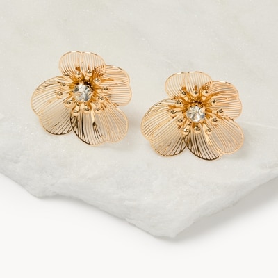 Flower Earrings - Gold
