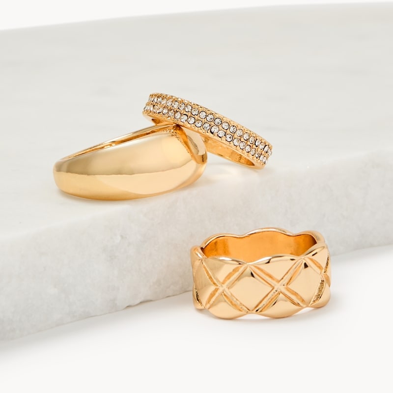 3-Piece Crystal Ring Set