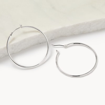 Medium Hoop Earrings - Silver