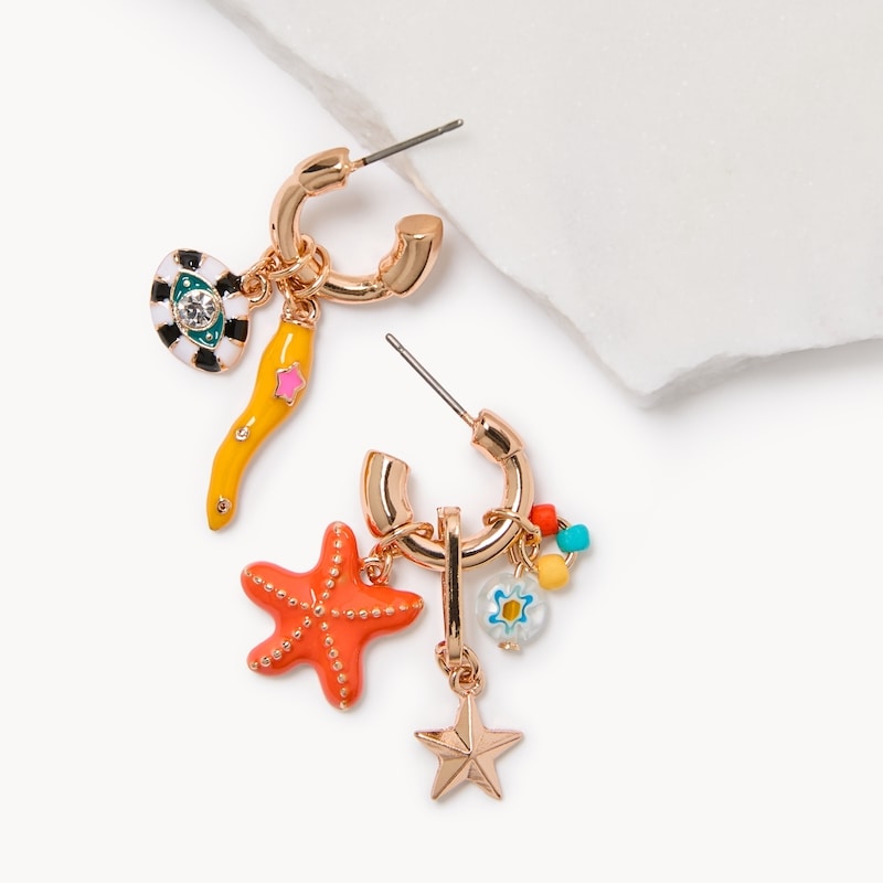 Sea Charm Hoop Earrings