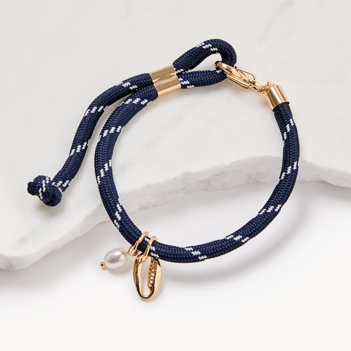 Bracelet  pendentif avec coquillage - Marine