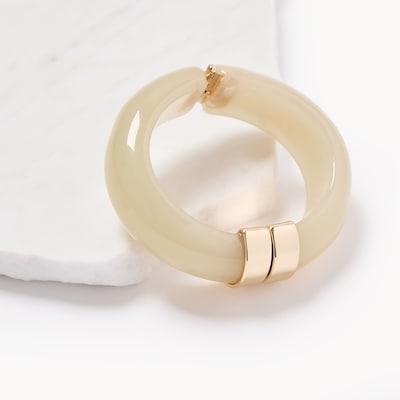 Bracelet manchette à charnière - Beige