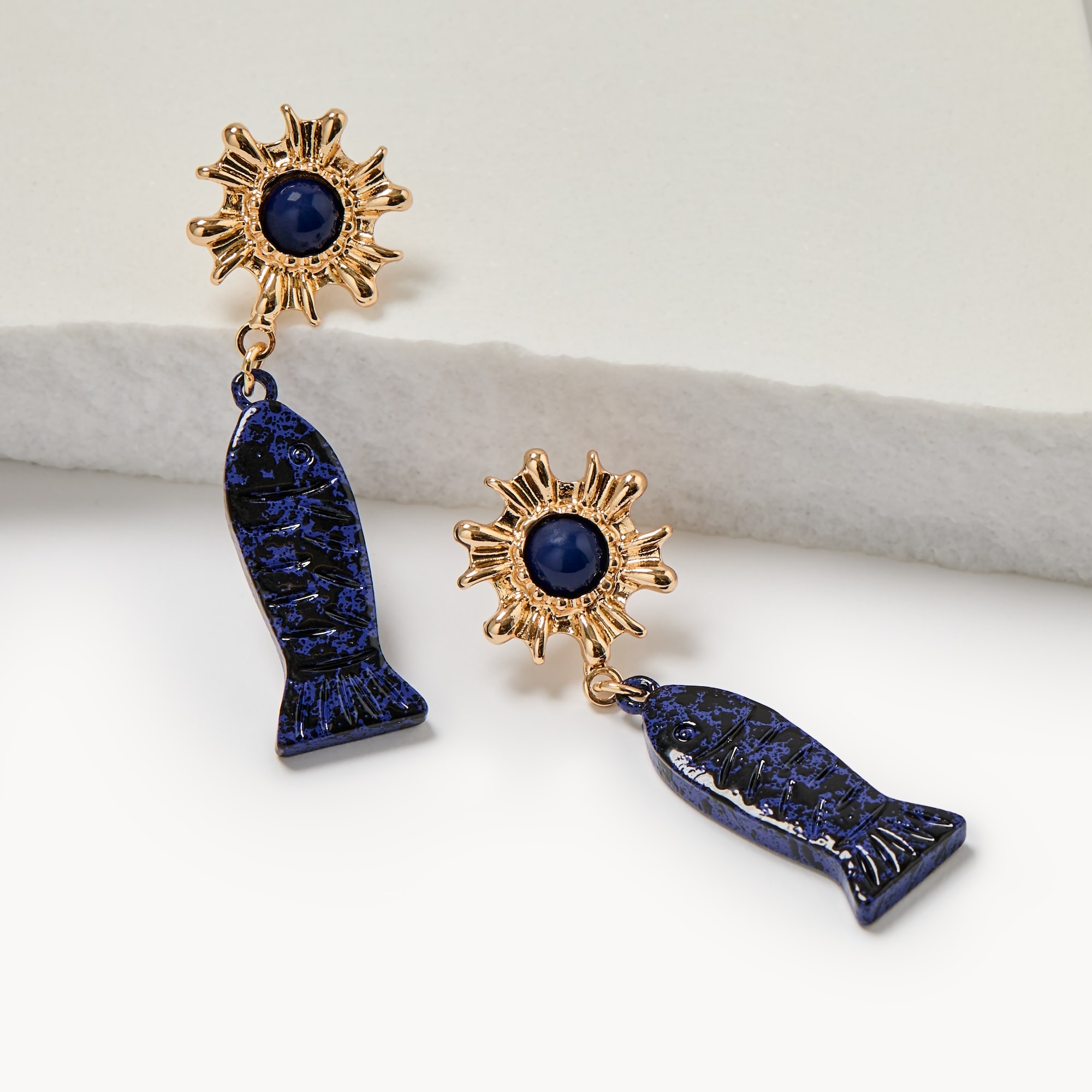 Fish Drop Earrings in Navy from Joe Fresh