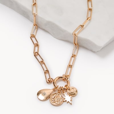 Charm Pendant Necklace - Gold