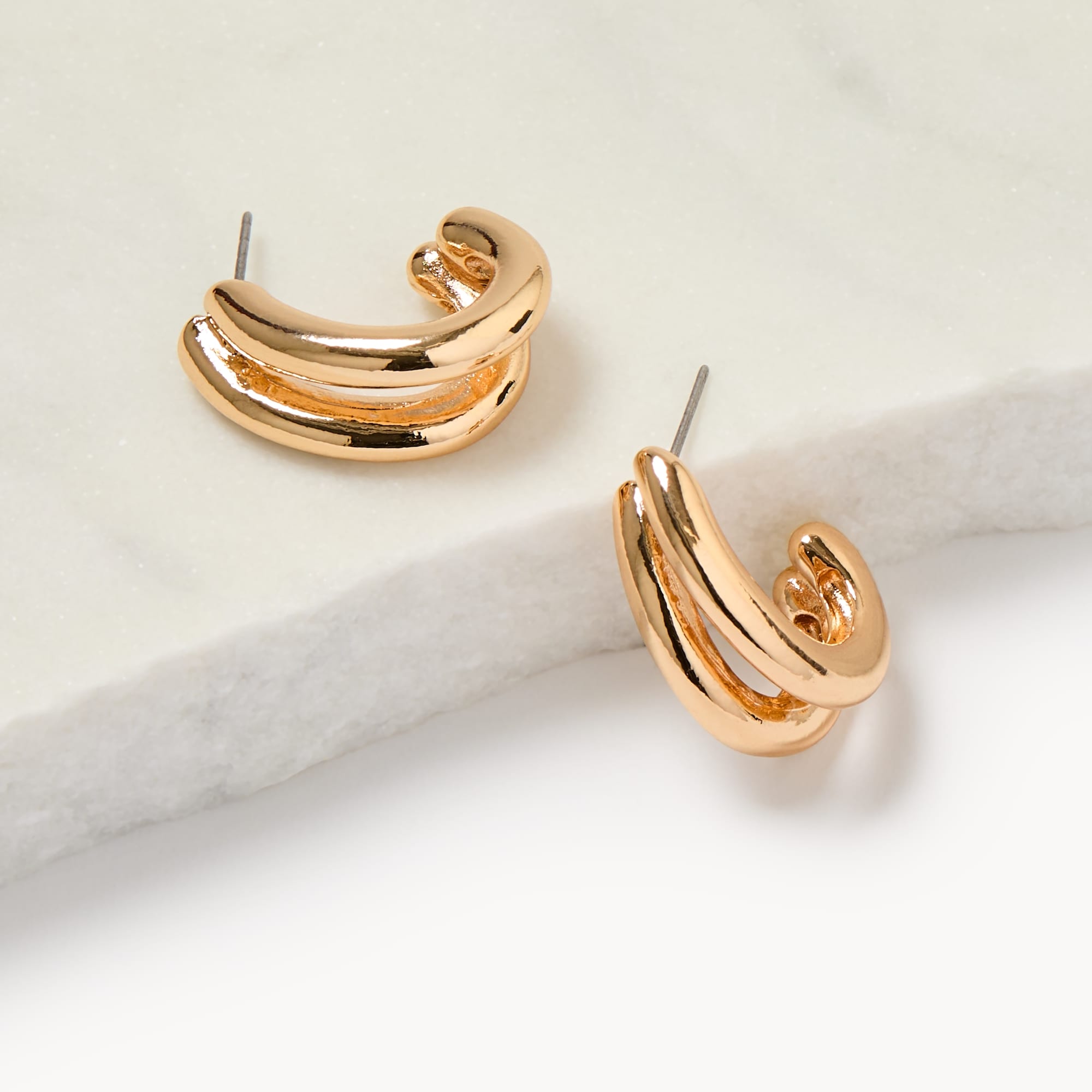 Double Open-Hoop Earrings