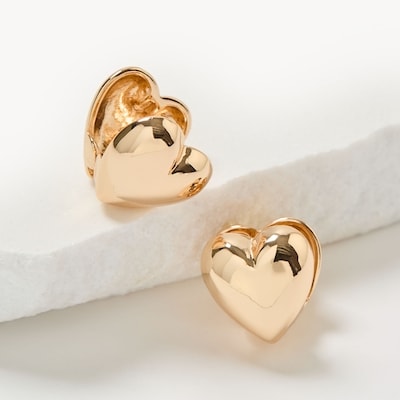 Boucles d’oreilles en cœur de style Huggie - Or