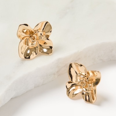 Gold Flower Earrings - Gold