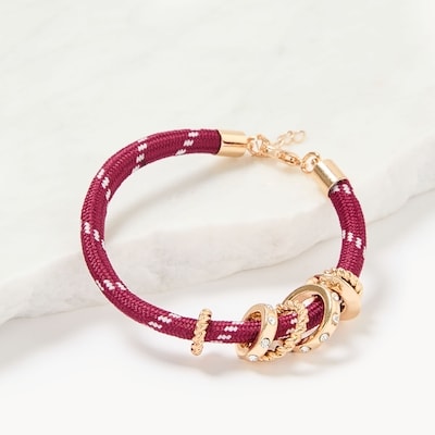 Cord Charm Bracelet - Burgundy