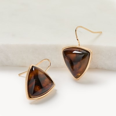 Boucles d’oreilles triangulaires - Brun