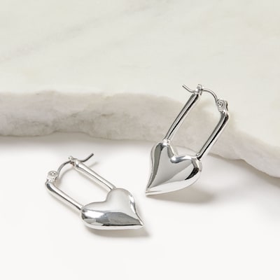 Créoles en forme de cœur - Argent