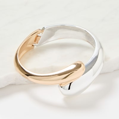 Two Tone Hinge Bracelet - Gold