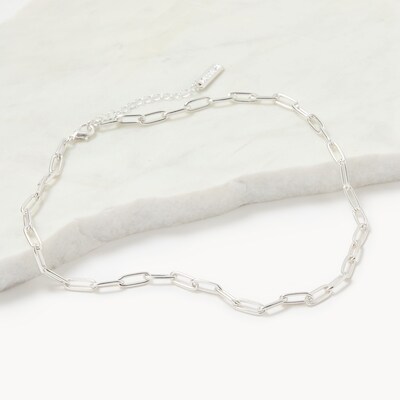 Silver Chain Link Necklace - Silver