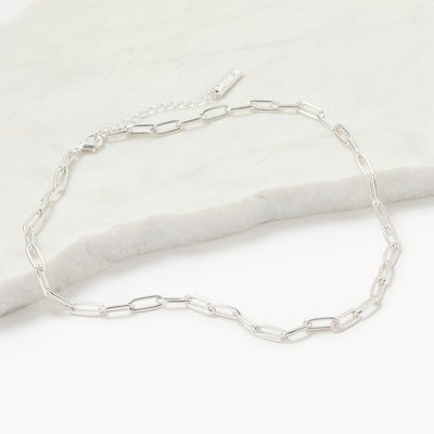 Collier à maillons en chaîne argenté - Argent