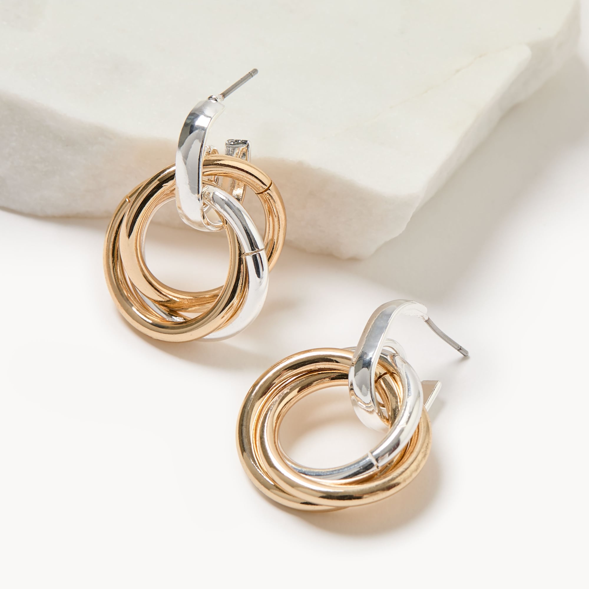 Two Tone Doorknocker Earrings
