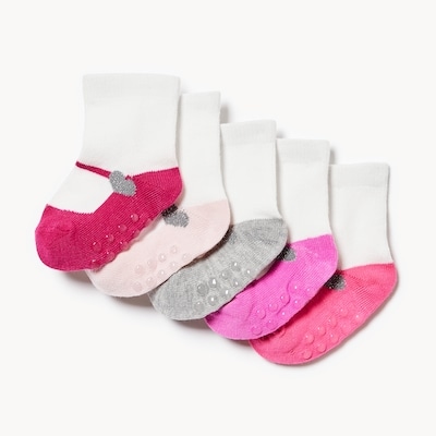 Joe Fresh Ens. de 5 paires de chaussettes tube, bébés filles 1 ea, 8,00 $/1ch