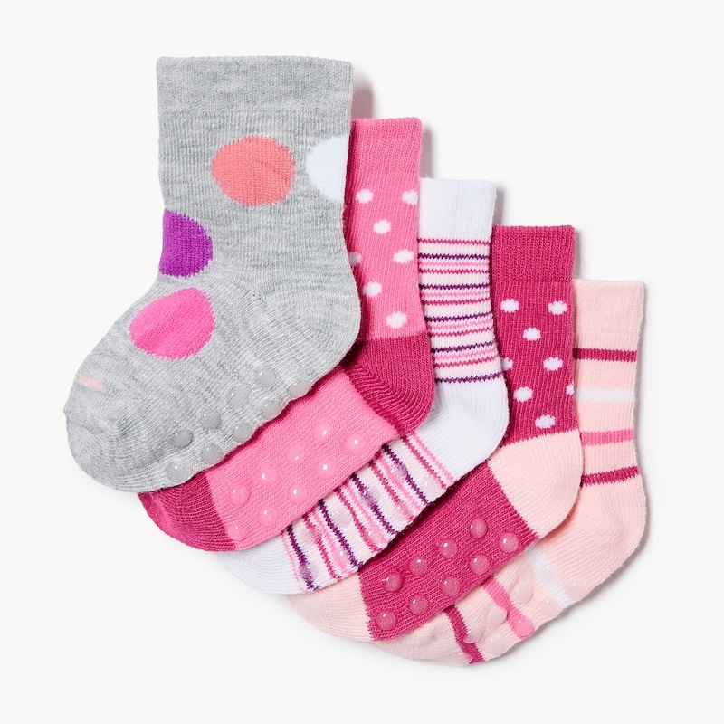 Baby Girls' 5-Pack Crew Socks