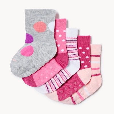 Joe Fresh Ens. de 5 paires de chaussettes tube, bébés filles 1 ea, 8,00 $/1ch