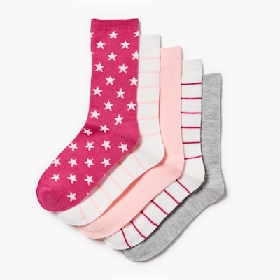 Joe Fresh Ens. de 5 paires de chaussettes tube pour filles 1 ea, 10,00 $/1ch