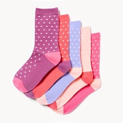 Joe Fresh Ens. de 5 paires de chaussettes tube pour filles 1 ea, 10,00 $/1ch