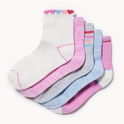 Joe Fresh Kid Girls' 5-Pack Quarter-Crew Socks 1 ea, $10.00/1ea