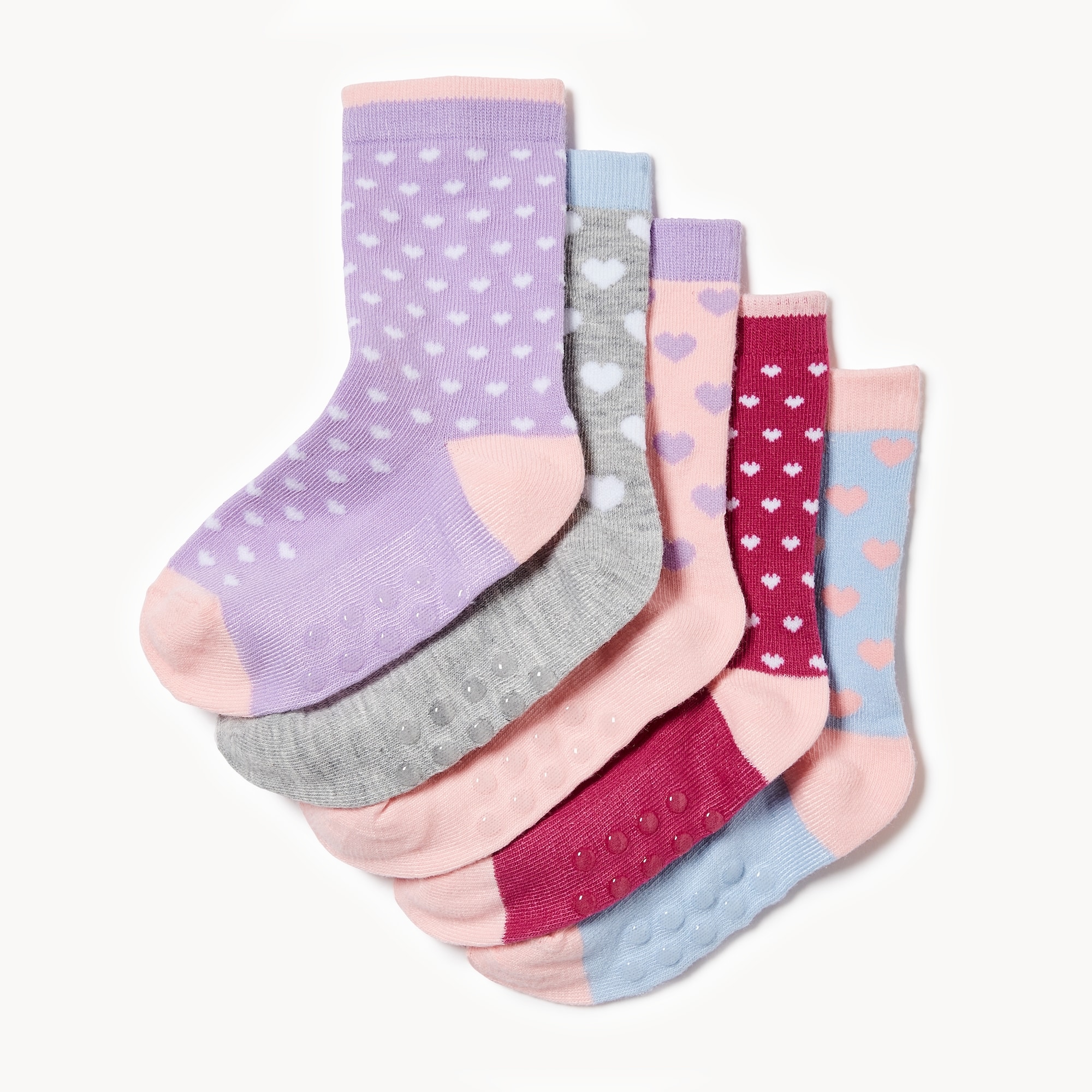 Ens. 5&nbsp;paires de chaussettes tube, petites filles